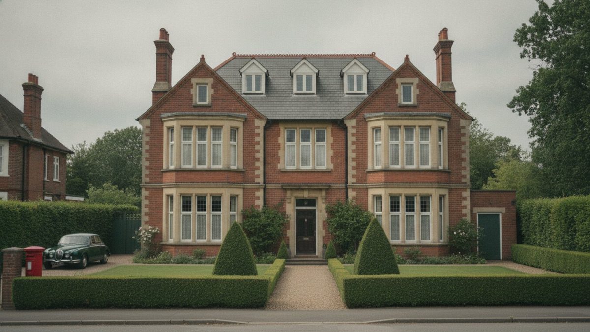 A large British detached family home with bay