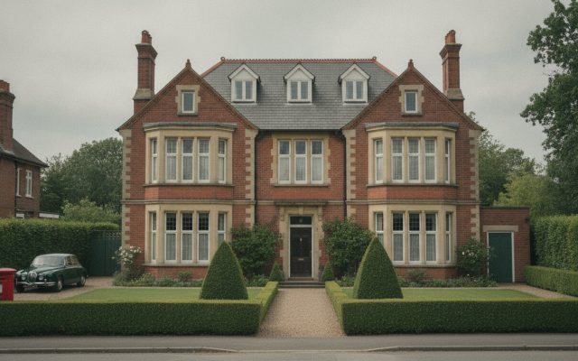 A large British detached family home with bay
